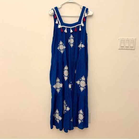 Sundance Embroidered Blue Maxie Dress size Small - Picture 6 of 8